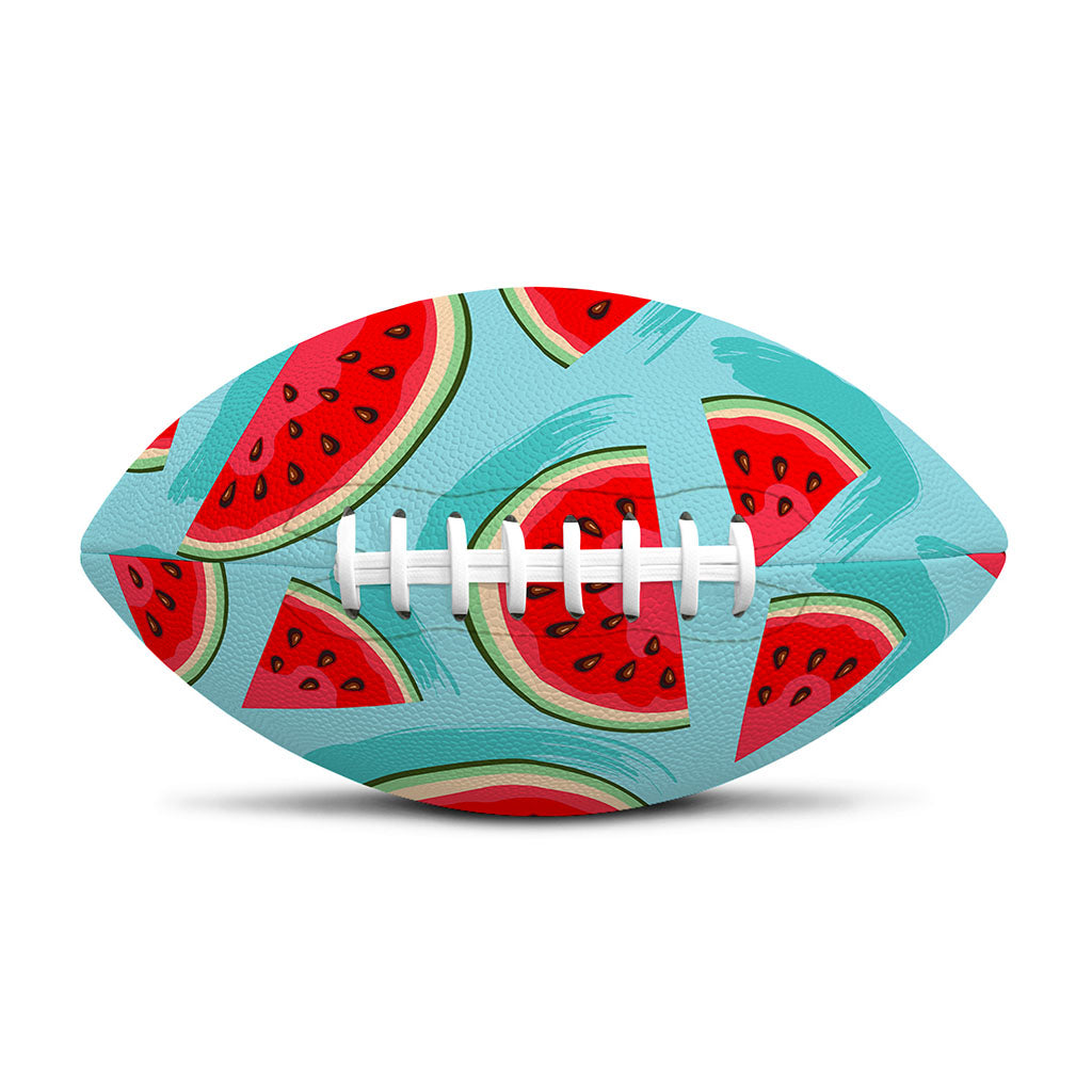 Blue Watermelon Pieces Pattern Print Rugby Ball