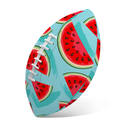Blue Watermelon Pieces Pattern Print Rugby Ball