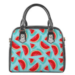 Blue Watermelon Pieces Pattern Print Shoulder Handbag