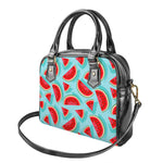 Blue Watermelon Pieces Pattern Print Shoulder Handbag