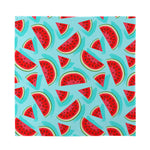 Blue Watermelon Pieces Pattern Print Silk Bandana