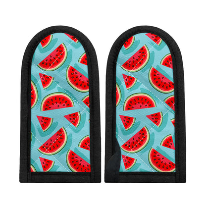 Blue Watermelon Pieces Pattern Print Skillet Handle Cover