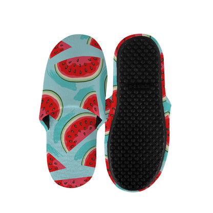 Blue Watermelon Pieces Pattern Print Slippers
