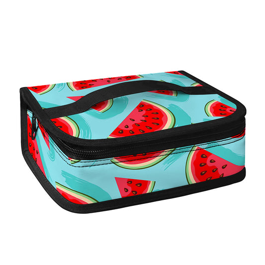 Blue Watermelon Pieces Pattern Print Small Lunch Bag