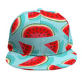 Blue Watermelon Pieces Pattern Print Snapback Cap