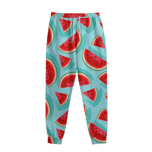 Blue Watermelon Pieces Pattern Print Sweatpants