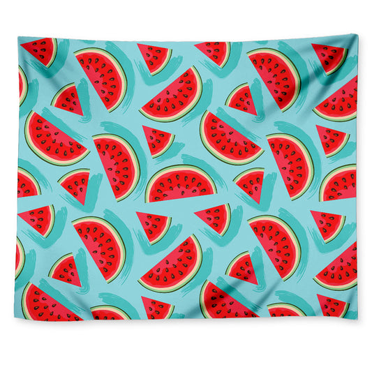 Blue Watermelon Pieces Pattern Print Tapestry