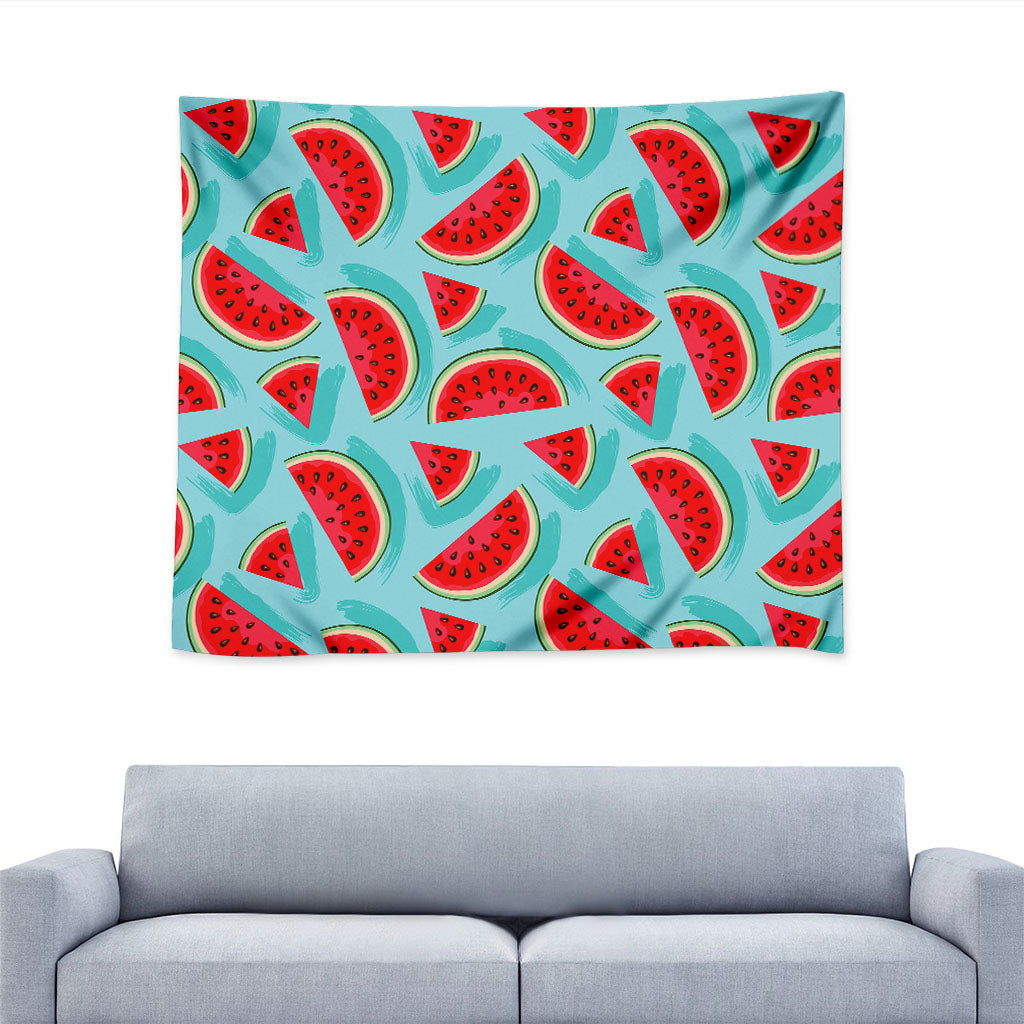 Blue Watermelon Pieces Pattern Print Tapestry