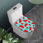 Blue Watermelon Pieces Pattern Print Toilet Lid Cover