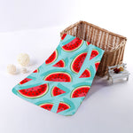 Blue Watermelon Pieces Pattern Print Towel