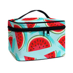 Blue Watermelon Pieces Pattern Print Travel Makeup Bag