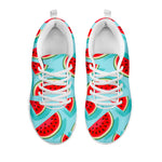 Blue Watermelon Pieces Pattern Print White Running Shoes