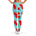 Blue Watermelon Pieces Pattern Print Women's Leggings