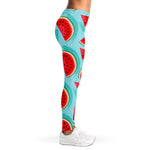 Blue Watermelon Pieces Pattern Print Women's Leggings
