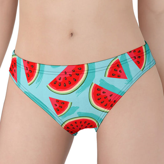 Blue Watermelon Pieces Pattern Print Women's Panties