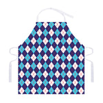 Blue White And Red Argyle Pattern Print Adjustable Apron