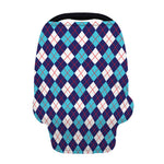 Blue White And Red Argyle Pattern Print Baby Seat Cover