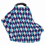Blue White And Red Argyle Pattern Print Baby Seat Cover