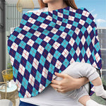 Blue White And Red Argyle Pattern Print Baby Seat Cover
