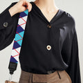 Blue White And Red Argyle Pattern Print Bag Strap