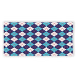 Blue White And Red Argyle Pattern Print Beach Towel