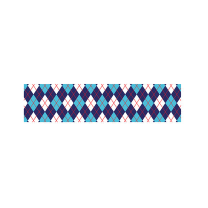 Blue White And Red Argyle Pattern Print Bed Runner