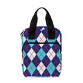 Blue White And Red Argyle Pattern Print Bible Tote Bag