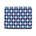 Blue White And Red Argyle Pattern Print Bifold Wallet