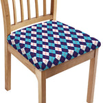 Blue White And Red Argyle Pattern Print Chair Cushion Cover