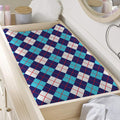 Blue White And Red Argyle Pattern Print Changing Pad Cover