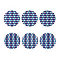 Blue White And Red Argyle Pattern Print Coaster Set