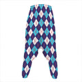 Blue White And Red Argyle Pattern Print Hammer Pants