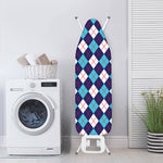 Blue White And Red Argyle Pattern Print Ironing Board Cover
