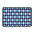 Blue White And Red Argyle Pattern Print Kitchen Mat