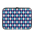 Blue White And Red Argyle Pattern Print Laptop Sleeve