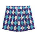 Blue White And Red Argyle Pattern Print Mesh Shorts