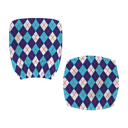 Blue White And Red Argyle Pattern Print Office Chair Cover