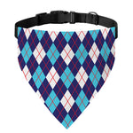 Blue White And Red Argyle Pattern Print Over The Collar Dog Bandana