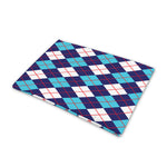 Blue White And Red Argyle Pattern Print Pet Cooling Mat Cover