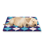 Blue White And Red Argyle Pattern Print Pet Cooling Mat Cover