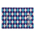 Blue White And Red Argyle Pattern Print Placemat