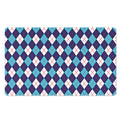 Blue White And Red Argyle Pattern Print Polyester Doormat
