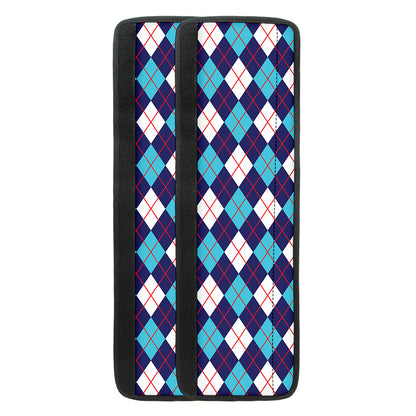 Blue White And Red Argyle Pattern Print Refrigerator Handle Covers