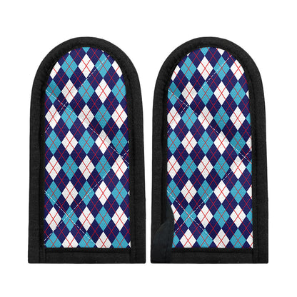 Blue White And Red Argyle Pattern Print Skillet Handle Cover
