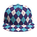 Blue White And Red Argyle Pattern Print Snapback Cap