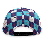 Blue White And Red Argyle Pattern Print Snapback Cap