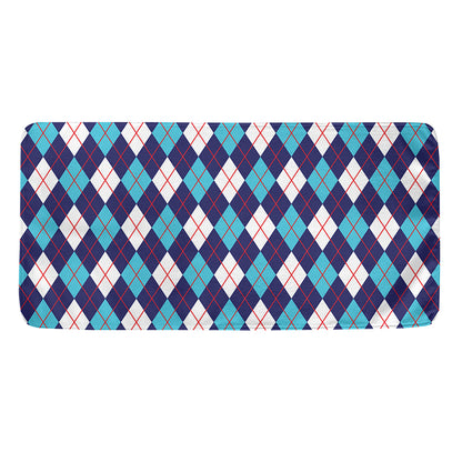 Blue White And Red Argyle Pattern Print Towel