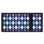 Blue White And Red Argyle Pattern Print Trifold Wallet