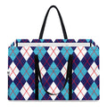 Blue White And Red Argyle Pattern Print Utility Tote Bag
