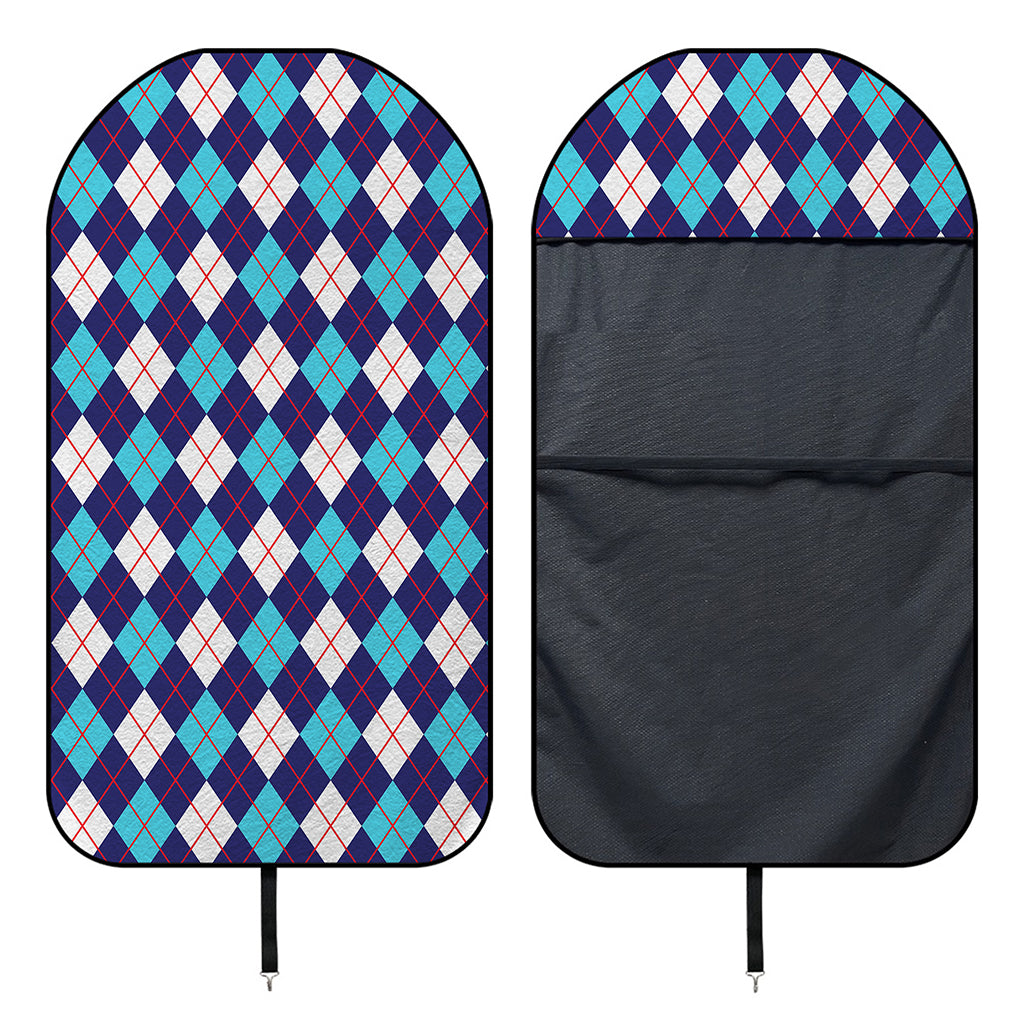 Blue White And Red Argyle Pattern Print Waterproof Car Seat Cover